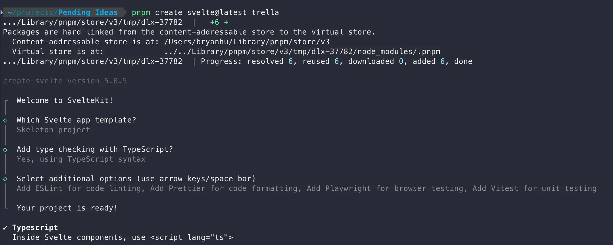 How I initialize a SvelteKit app